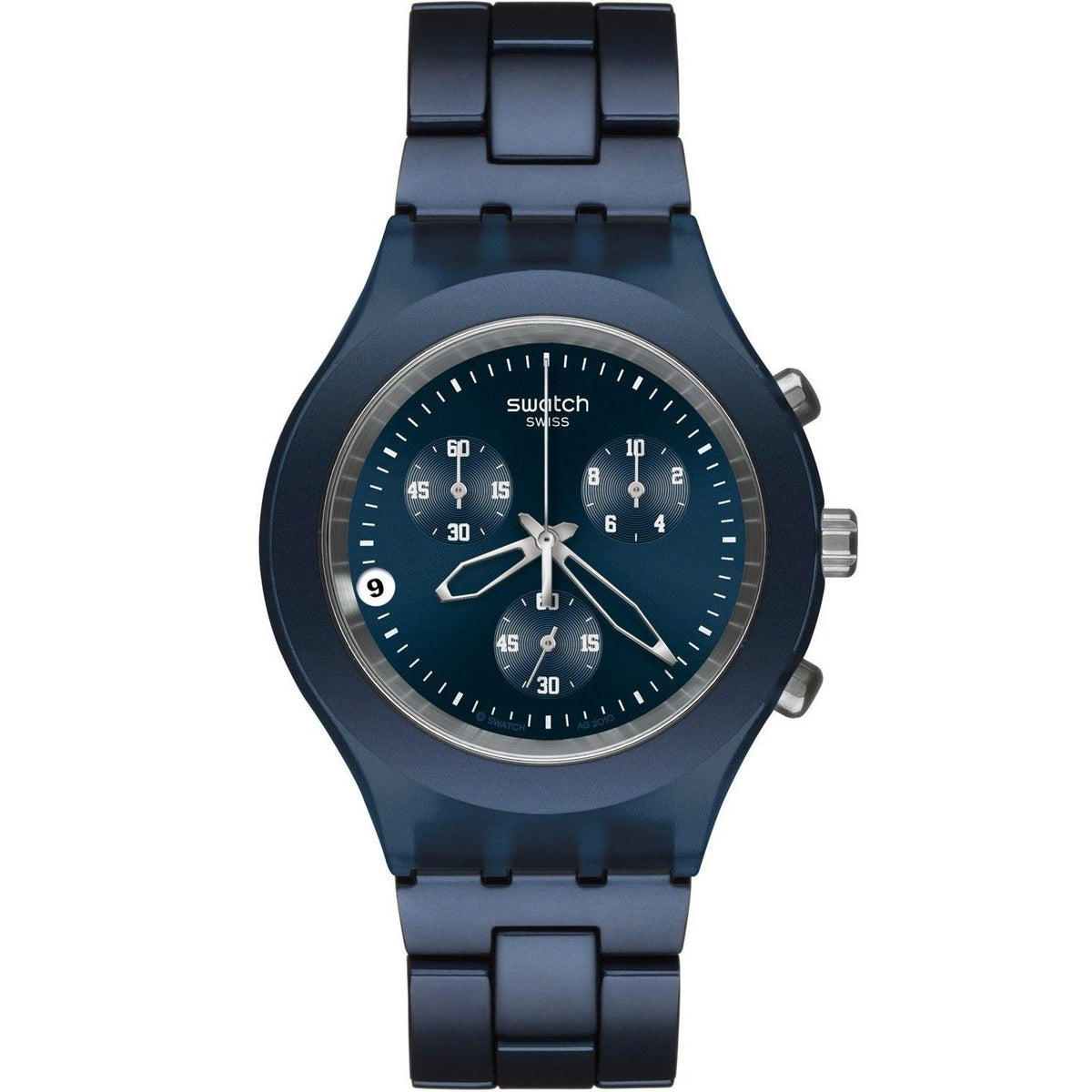 Swatch Men&#39;s SVCN4004AG Irony Chronograph Blue Plastic Watch