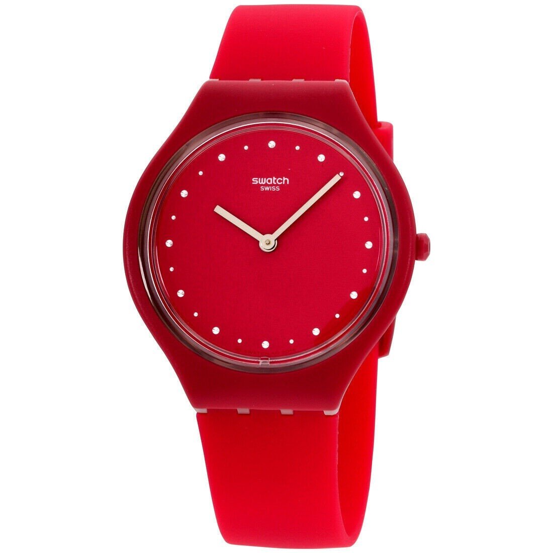 Swatch Women's SVOR101 Skinautique Red Silicone Watch