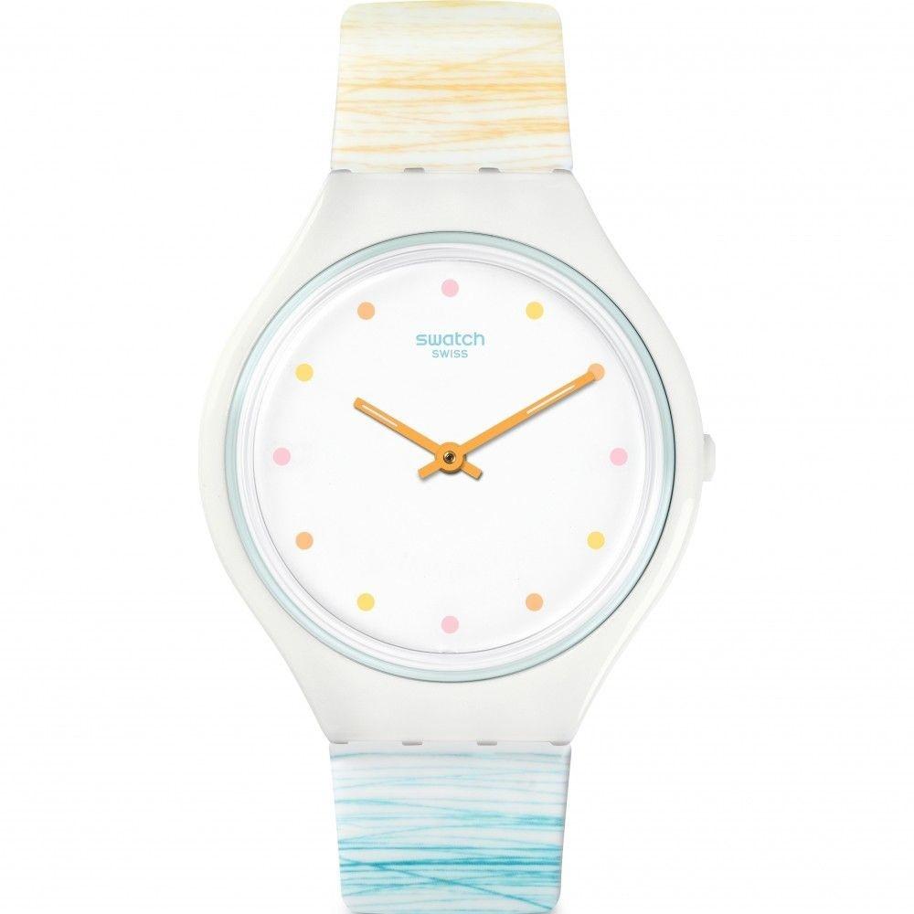 Swatch Women's SVOW103 Skinesquisse White Silicone Watch