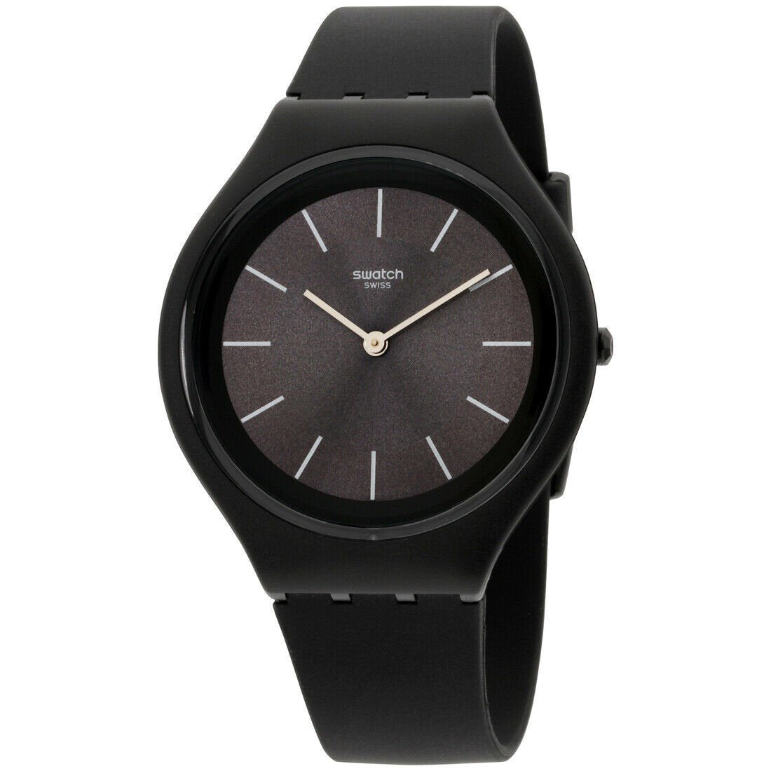 Swatch Men's SVUB106 Skincharbon Black Silicone Watch