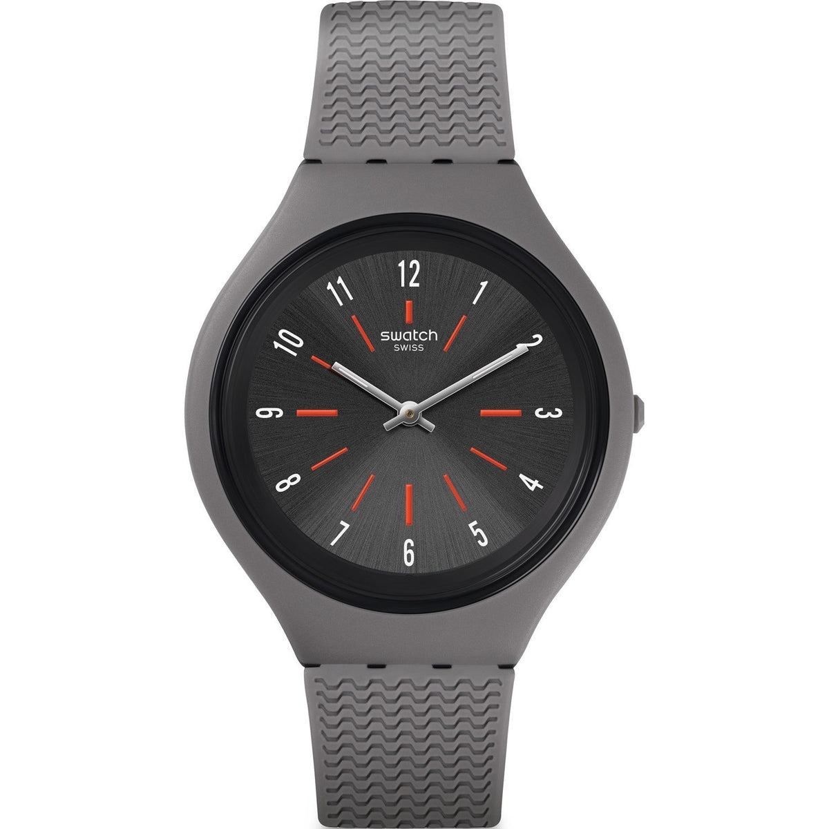 Swatch Men's SVUM103 Skinshado Grey Silicone Watch