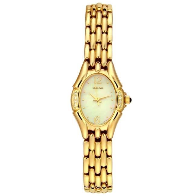 Seiko Women&#39;s SXGM28 Diamond Gold-Tone Stainless Steel Watch