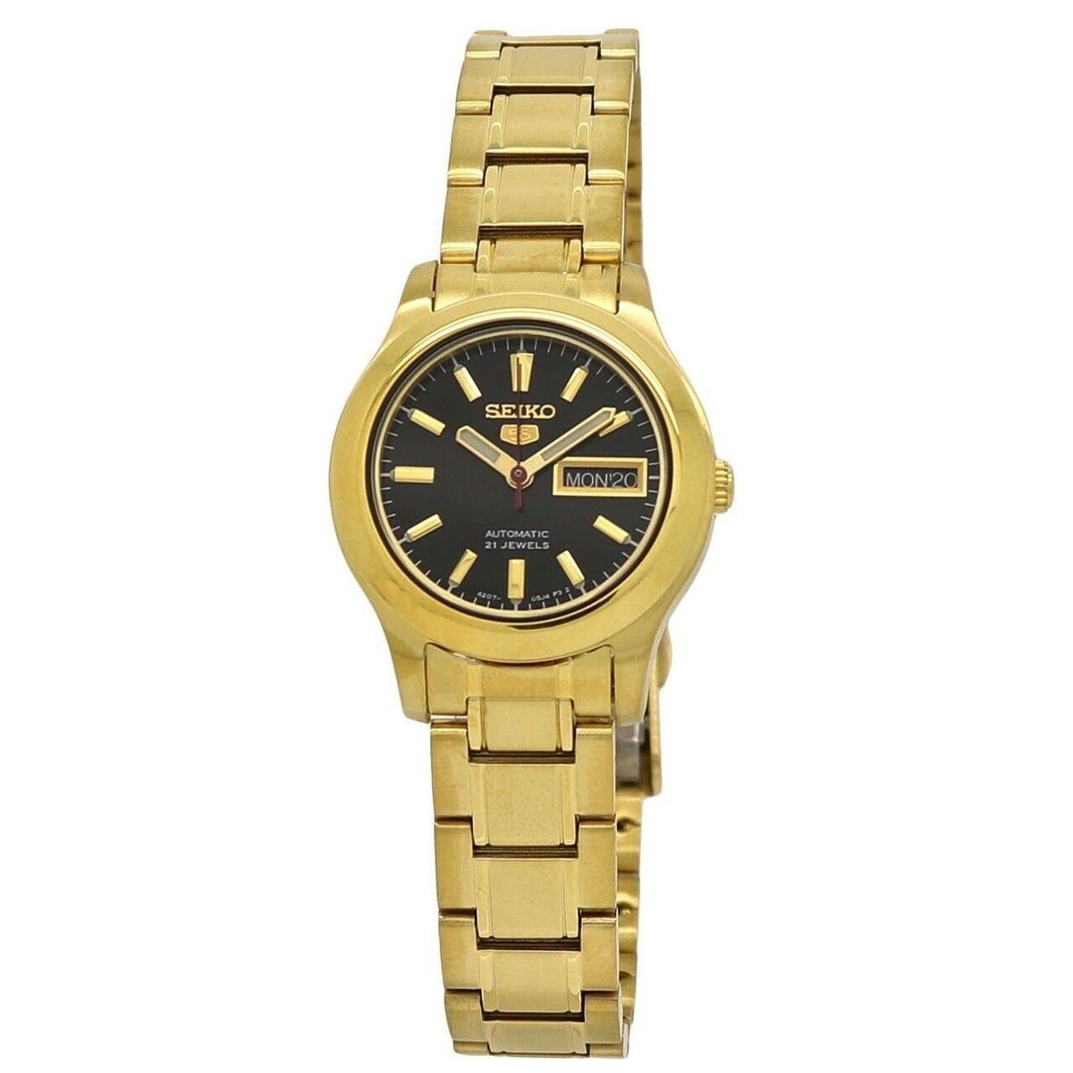 Seiko Women&#39;s SYMD96 Series 5 Gold-Tone Stainless Steel Watch