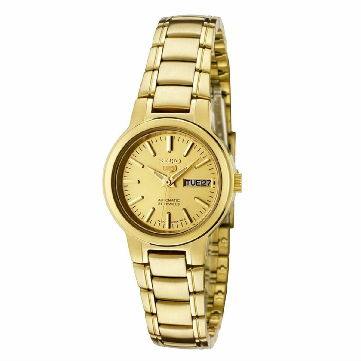 Seiko Women&#39;s SYME46 Series 5 Gold-Tone Stainless Steel Watch