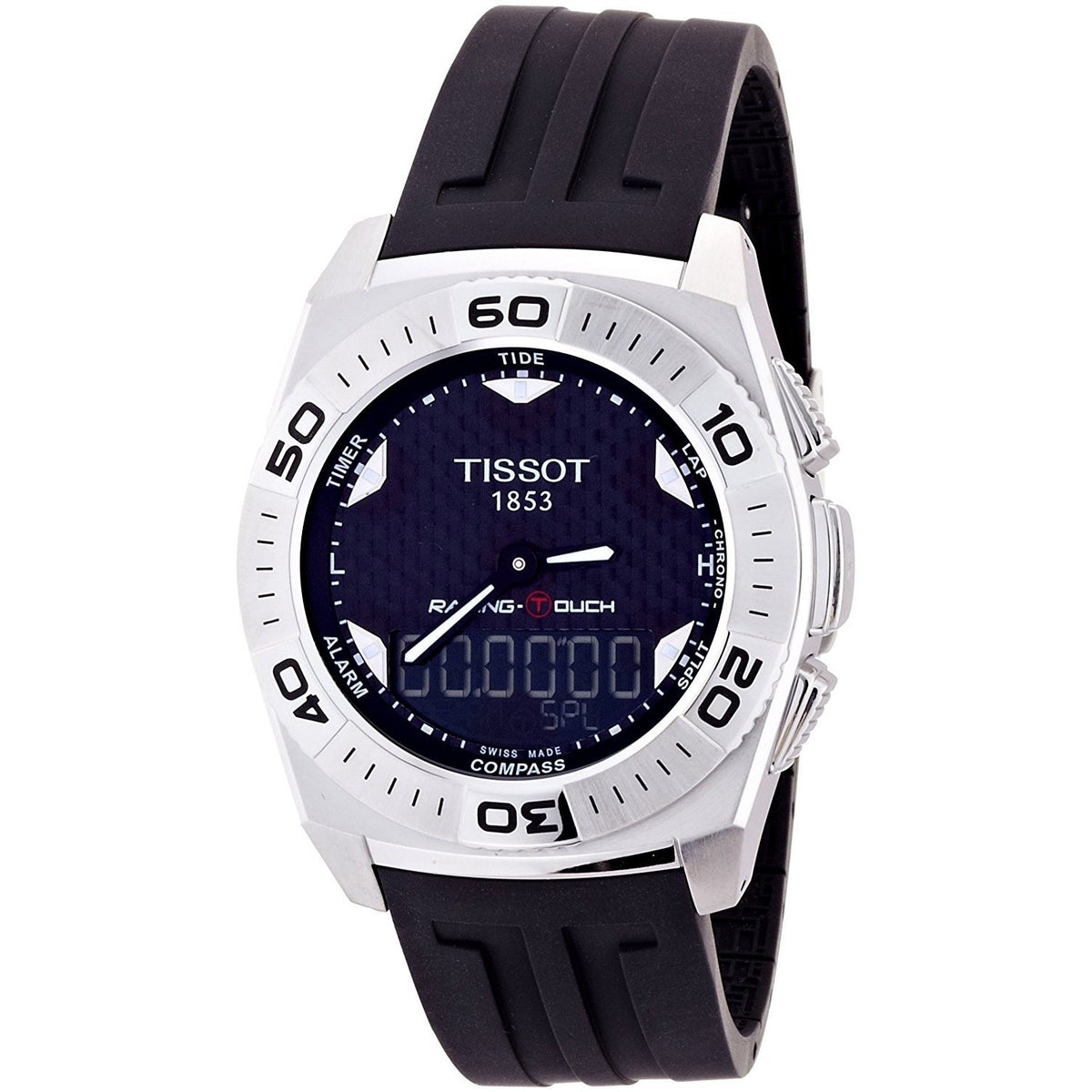 Tissot Men&#39;s T0025201720101 Racing Touch Analog-Digital Black Rubber Watch