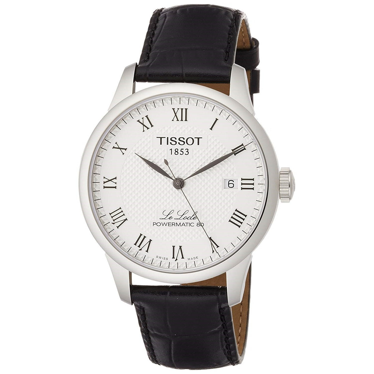 Tissot Men&#39;s T0064071603300 Le Locle Powermatic 80 Automatic Black Leather Watch