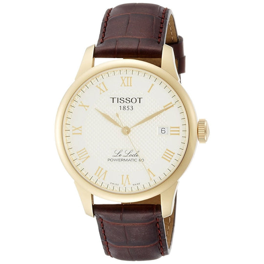 Tissot Men's T0064073626300 Le Locle Powermatic 80 Automatic Brown Leather Watch