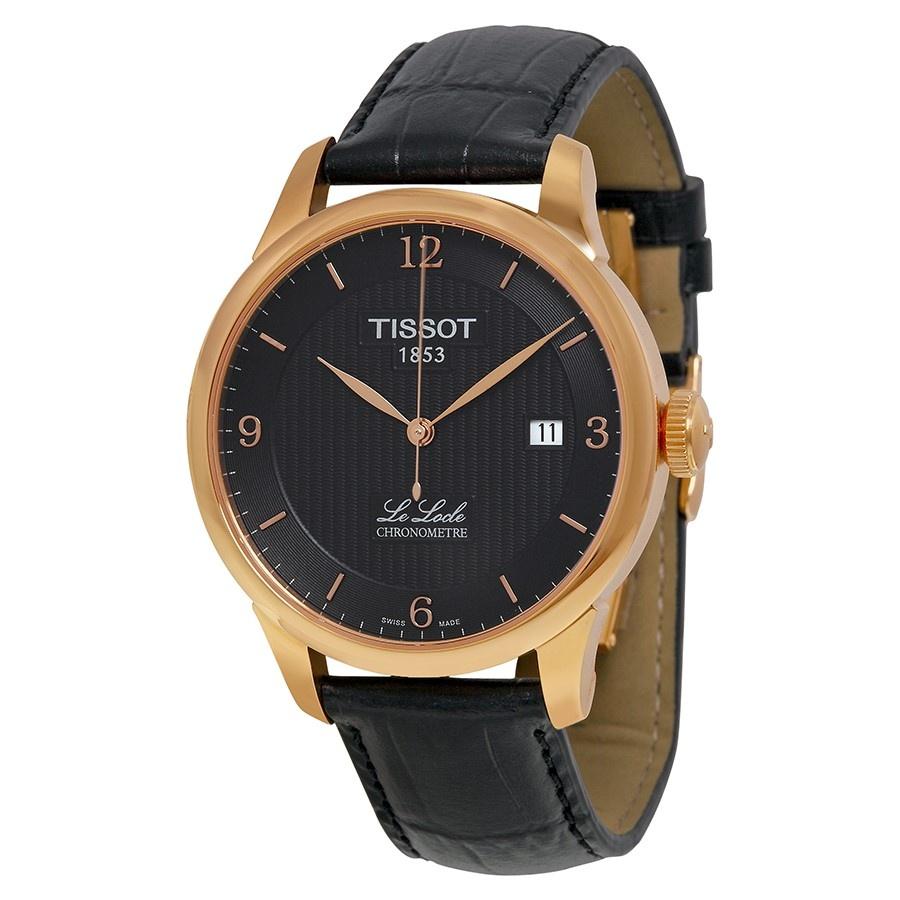 Tissot Men&#39;s T0064083605700 Le Locle Automatic Black Leather Watch