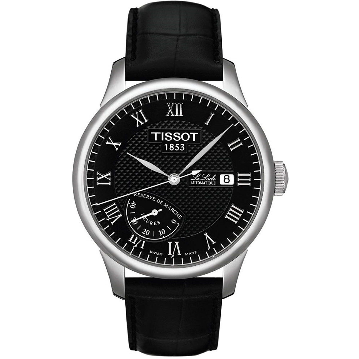 Tissot Men&#39;s T0064241605300 Le Locle Automatic Black Leather Watch