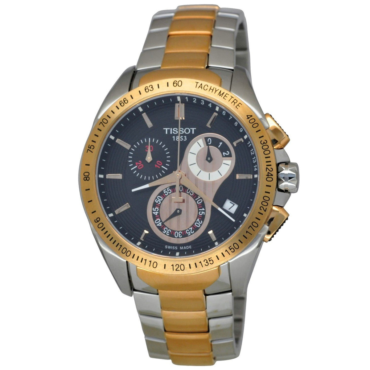 Tissot Men&#39;s T0244172205100 Veloci-T Chronograph Two Tone Stainless Steel Watch