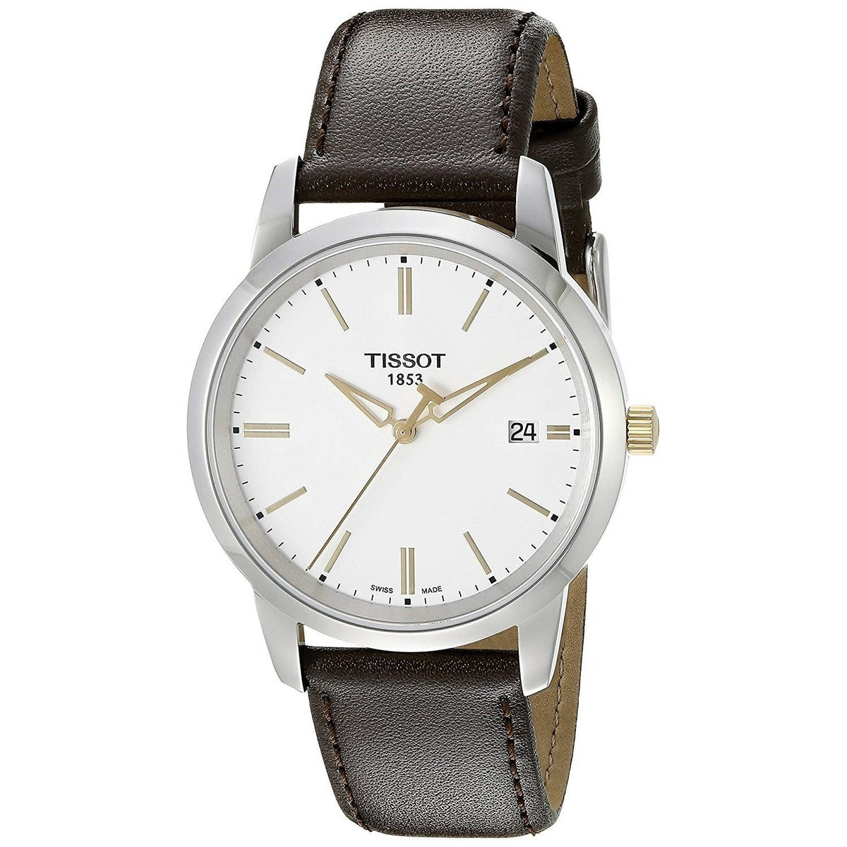 Tissot Men's T0334102601101 T-Classic Brown Leather Watch