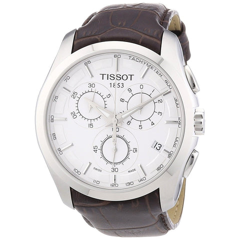 Tissot Men's T0356171603100 Couturier Chronograph Brown Leather Watch
