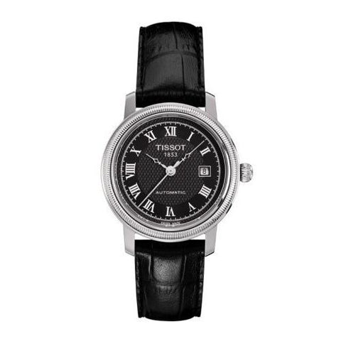 Tissot Women's T0452071605300 Bridgeport Black Leather Watch