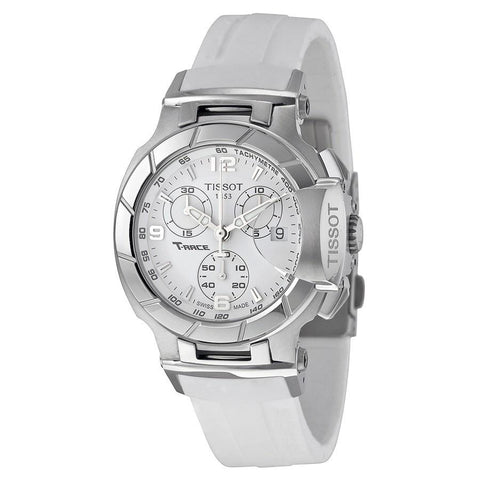 Tissot Women's T0482171701700 T-Race Chronograph White Rubber Watch