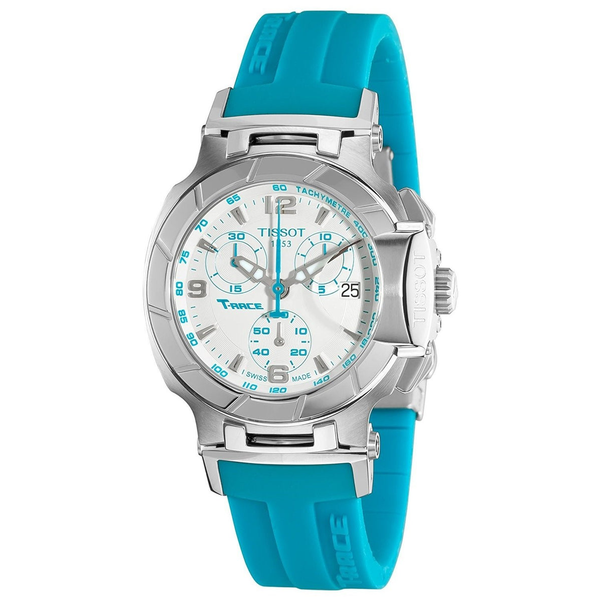 Tissot Women's T0482171701702 T-Race Chronograph Blue Rubber Watch