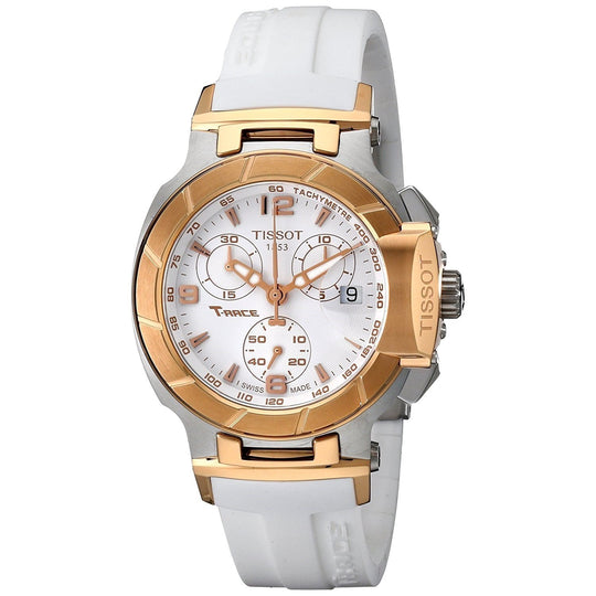 Tissot Men's T0482172701700 T-Race Chronograph White Rubber Watch