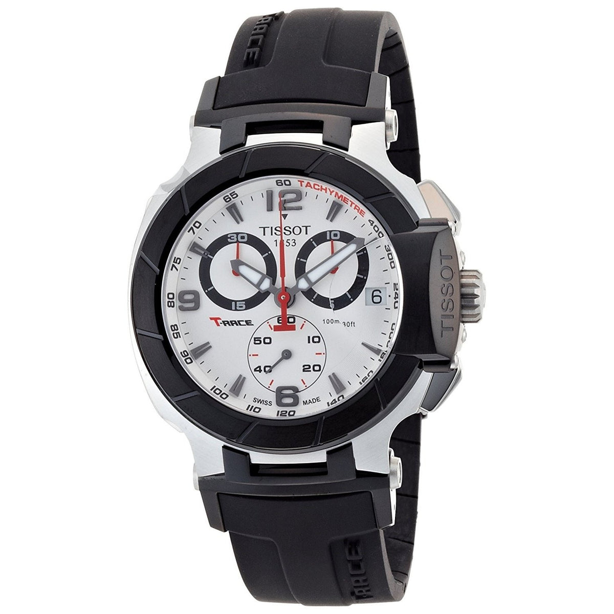 Tissot Men&#39;s T0484172703700 T-Race Chronograph Black Rubber Watch