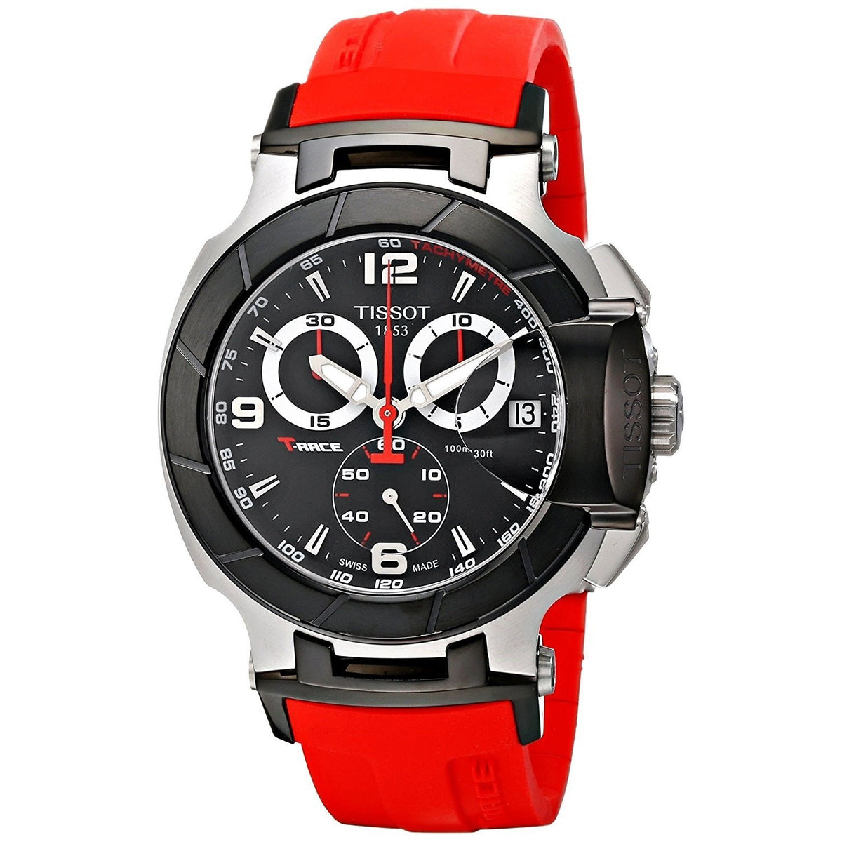 Tissot Men&#39;s T0484172705701 T-Race Chronograph Red Rubber Watch
