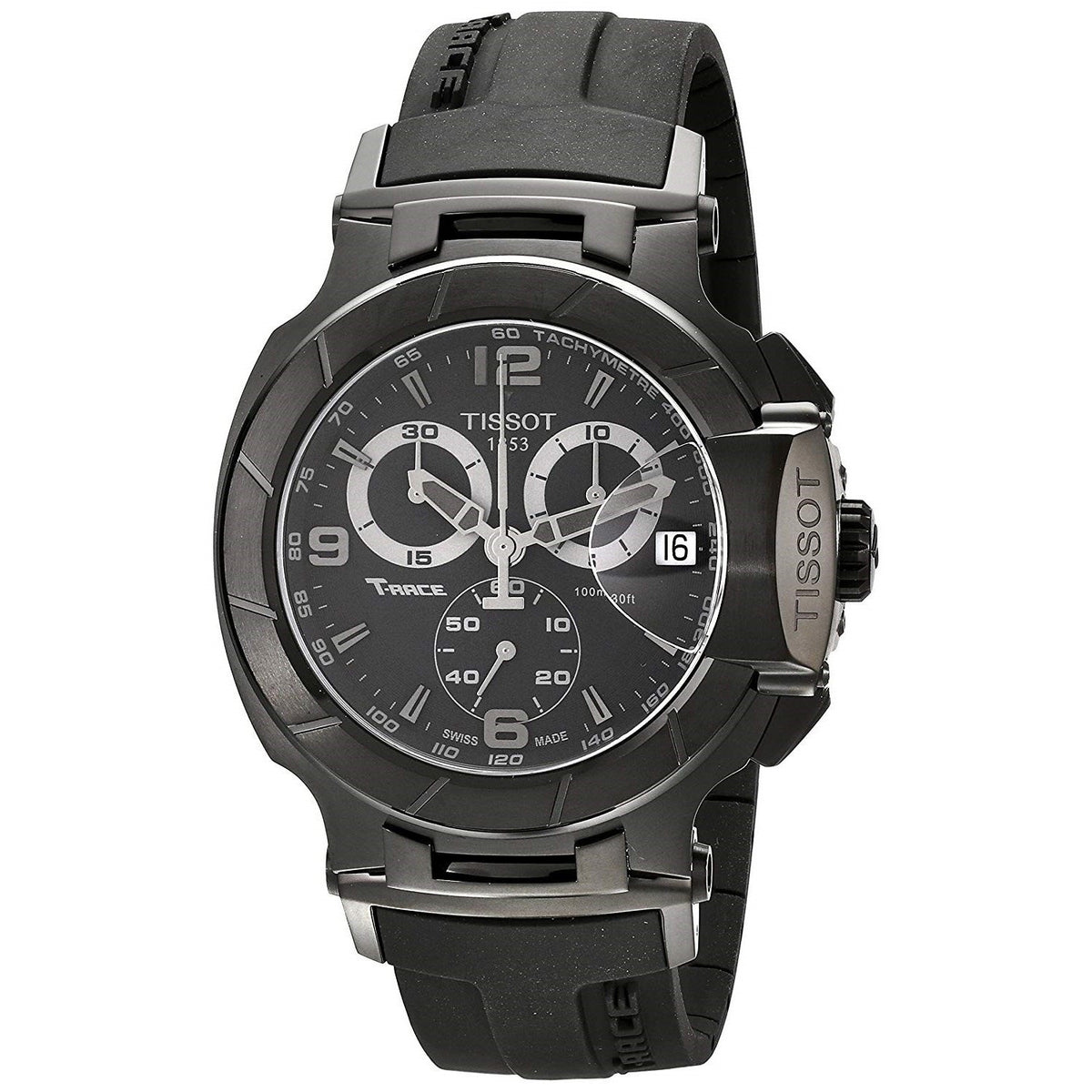 Tissot Men&#39;s T0484173705700 T-Race Chronograph Black Rubber Watch