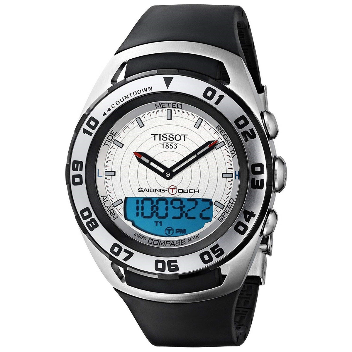 Tissot Men&#39;s T0564202703100 Sailing Touch Analog-Digital Black Rubber Watch