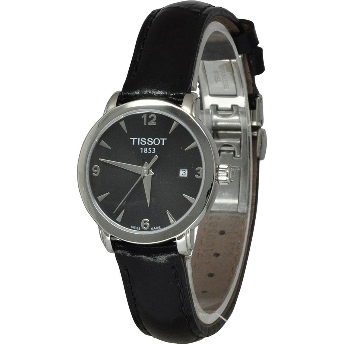Tissot Women&#39;s T0572101605700 T-Everytime Black Leather Watch