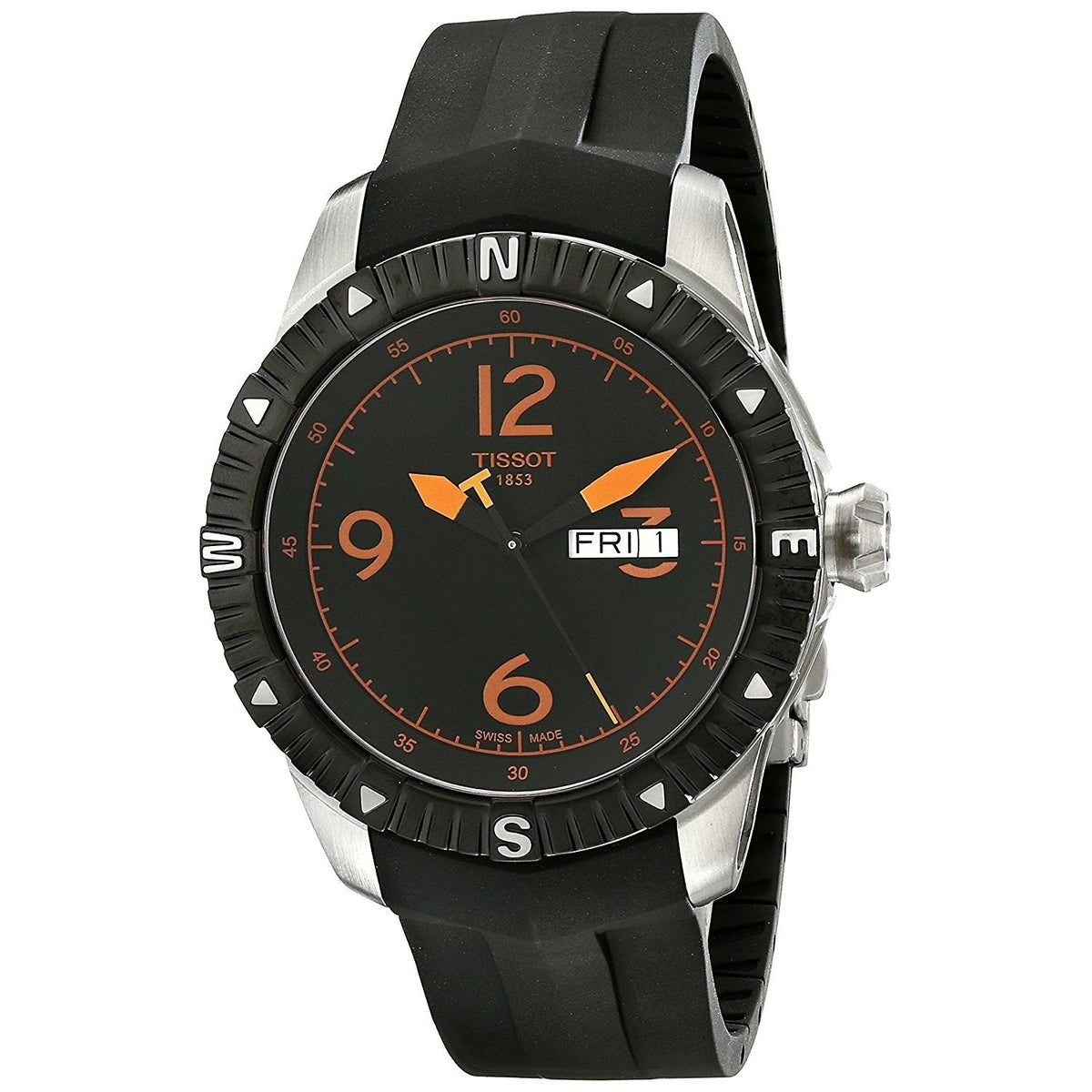 Tissot Men&#39;s T0624301705701 T-Navigator Chronograph Automatic Black Rubber Watch