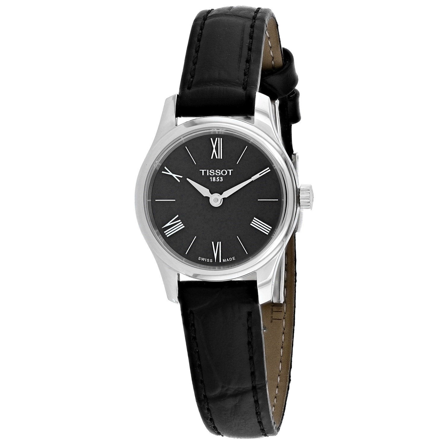 Tissot Women s T0630091605800 Tradition 5.5 Black Leather Watch Bezali
