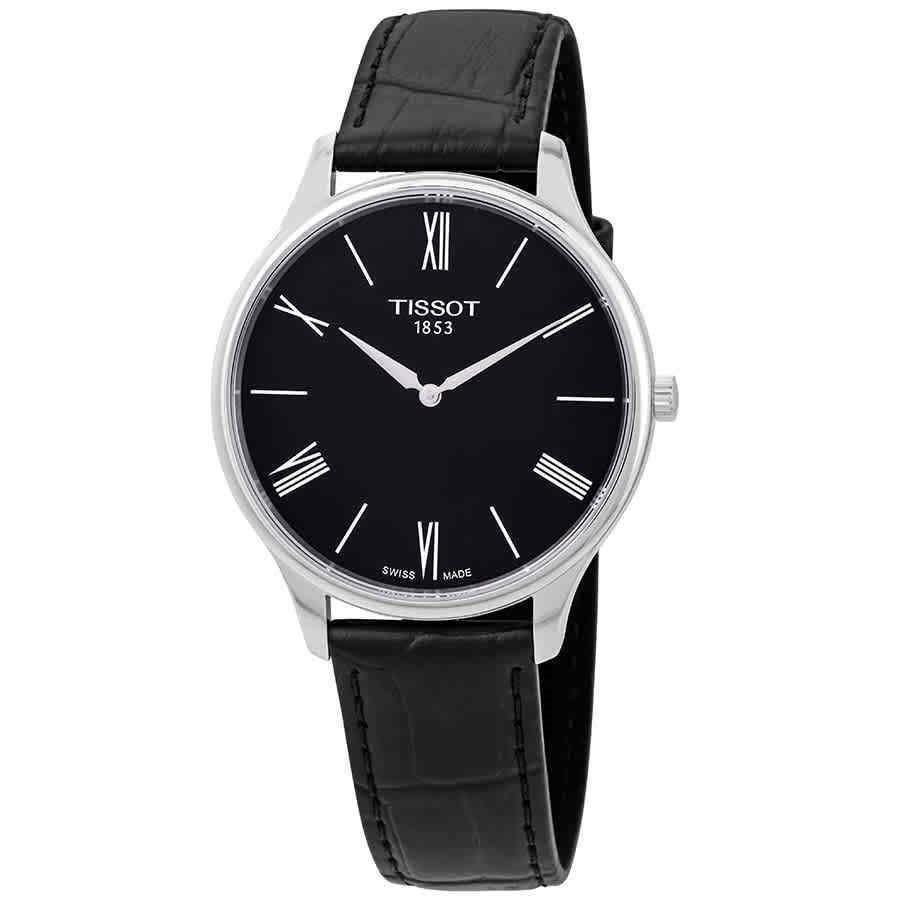 Tissot Men&#39;s T0634091605800 Tradition 5.5 Black Leather Watch