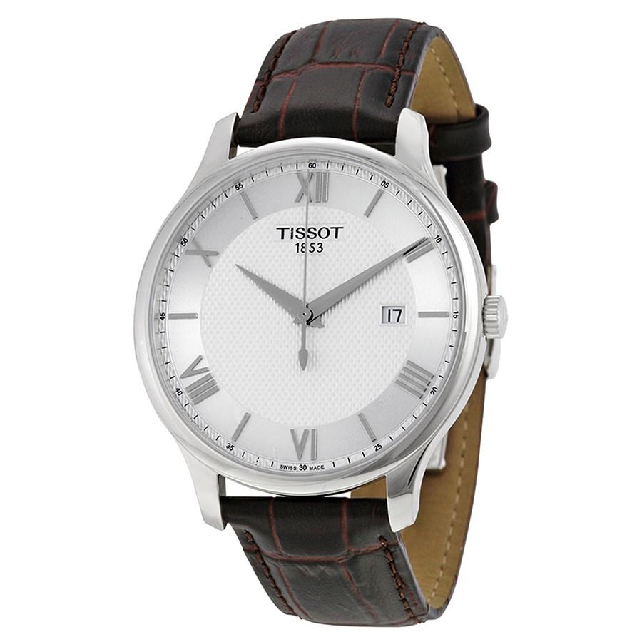 Tissot Men&#39;s T0636101603800 T-Classic Tradition Brown Leather Watch