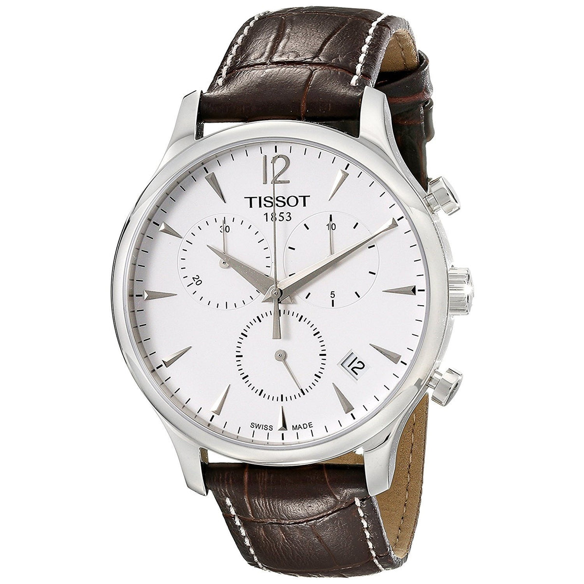 Tissot Men&#39;s T0636171603700 T-Classic Tradition Chronograph Brown Leather Watch