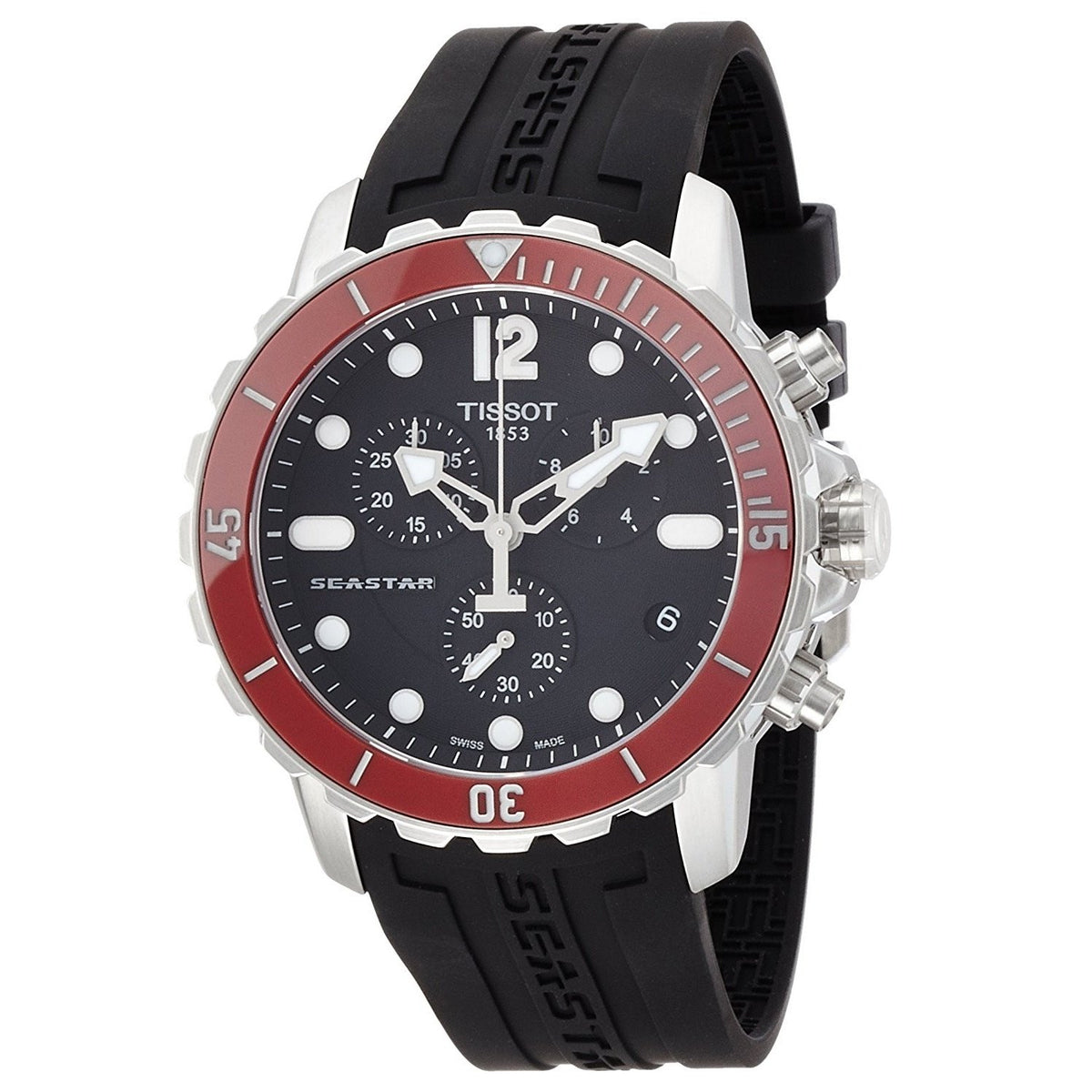 Tissot Men&#39;s T0664171705701 T-Sport Seastar 1000 Chronograph Black Rubber Watch