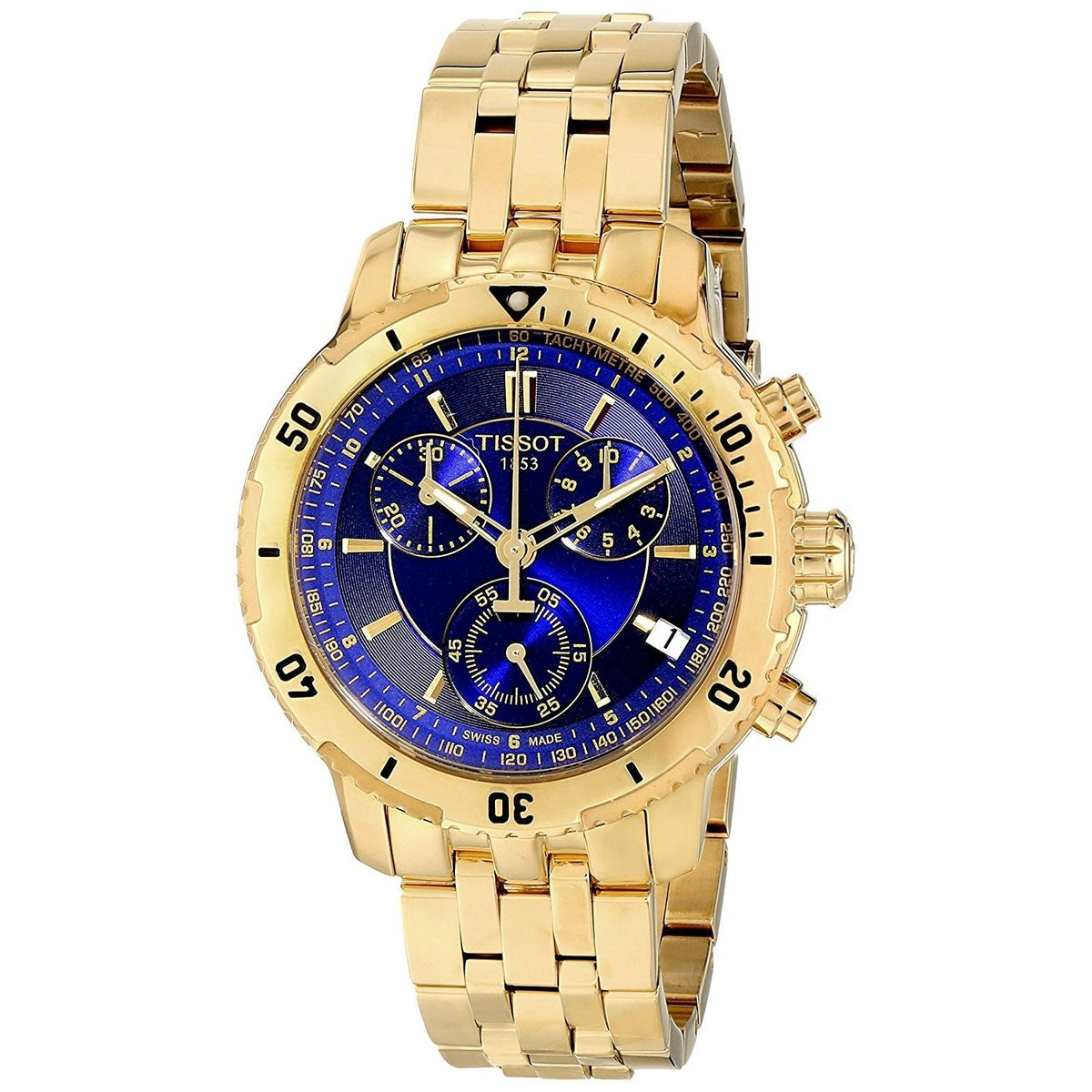 Tissot Men&#39;s T0674173304100 PRS 200 Chronograph Gold-Tone Stainless Steel Watch