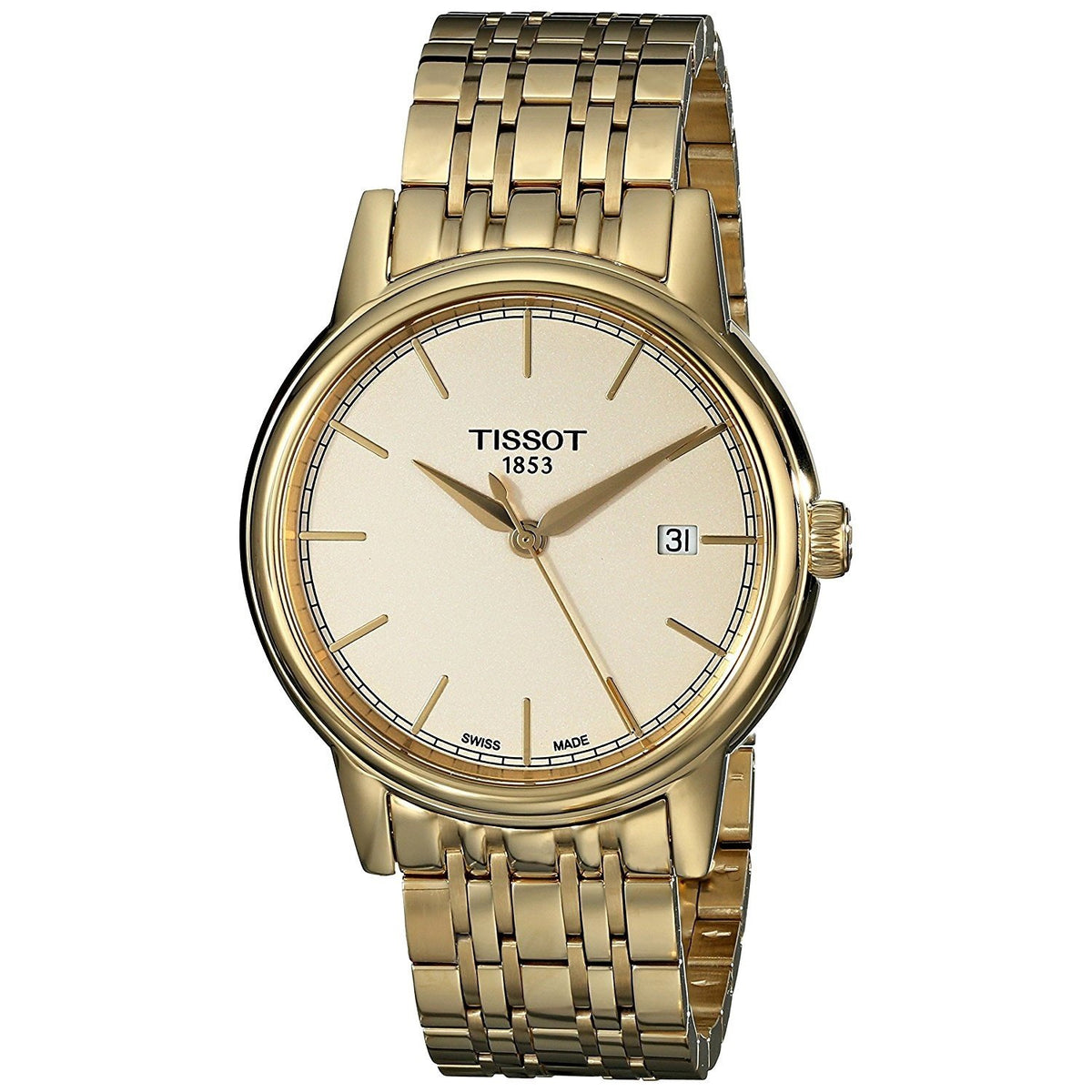 Tissot Men&#39;s T0854103302100 Carson Gold-Tone Stainless Steel Watch