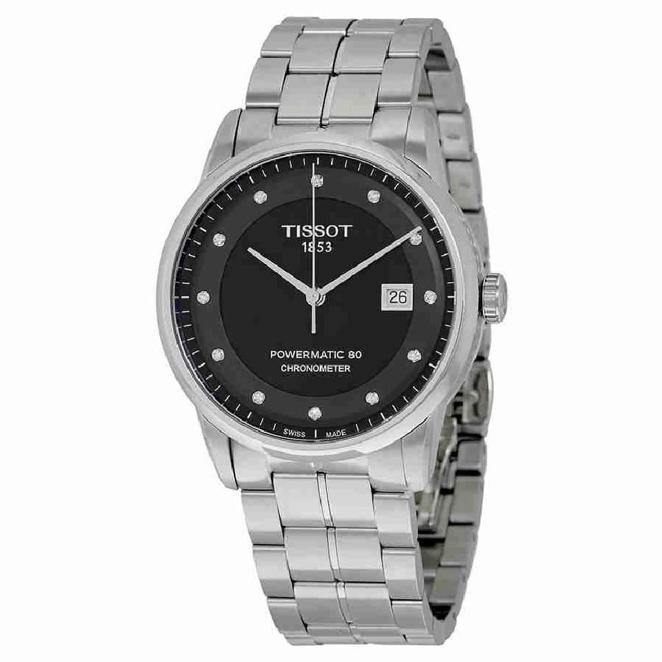 Tissot Men&#39;s T0864081105600 T-Classic Powermatic 80 Diamond Automatic Stainless Steel Watch