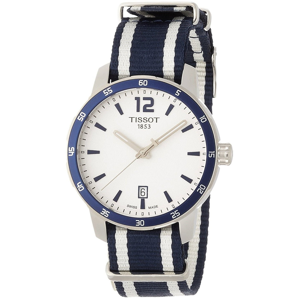 Tissot Men&#39;s T0954101703701 Quickster  Extra Bands Blue and white Nylon Watch