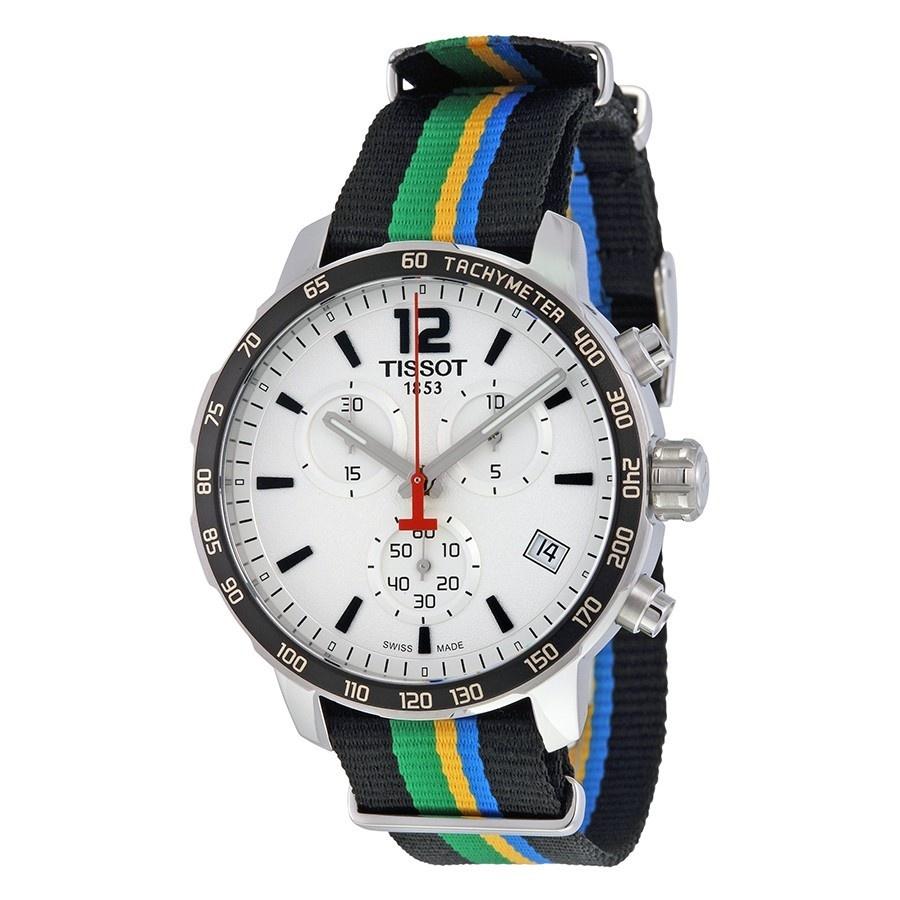 Tissot Men&#39;s T0954171703702 Quickster Limited Edition Baku 2015 Chronograph Colorful Canvas Watch