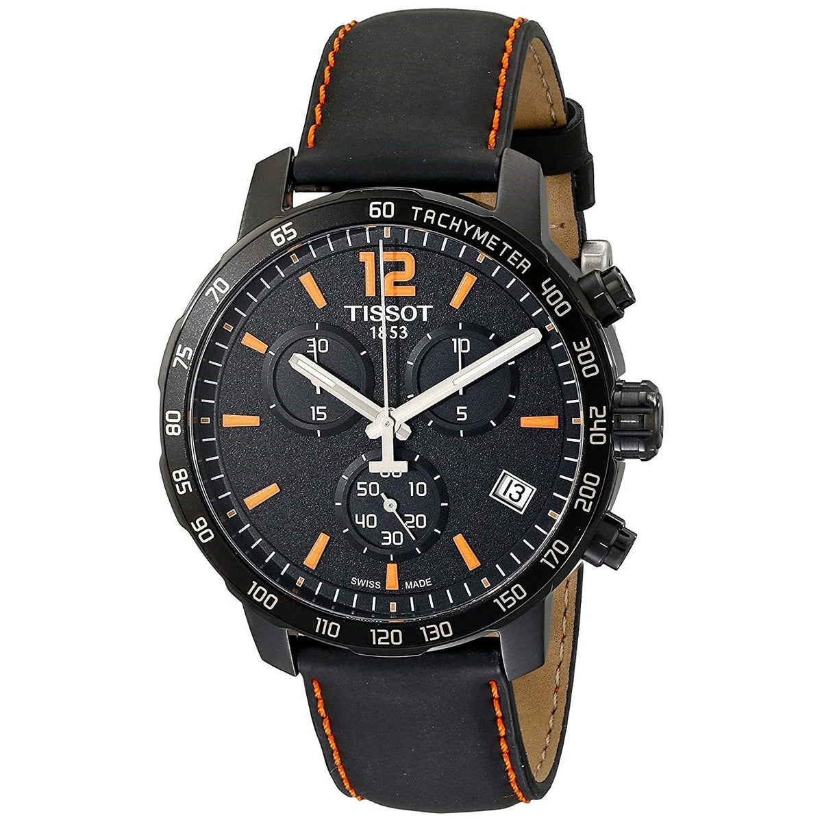 Tissot Men&#39;s T0954173605700 Quickster Chronograph Black Leather Watch