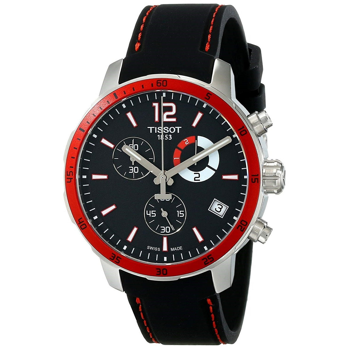 Tissot Men's T0954491705701 Quickster Chronograph Black Silicone Watch