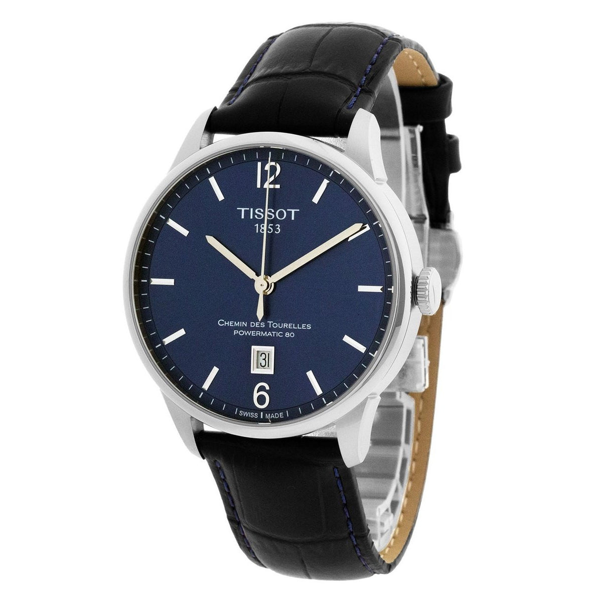 Tissot Men's T0994071604700 Chemin Des Tourelles Blue Leather Watch