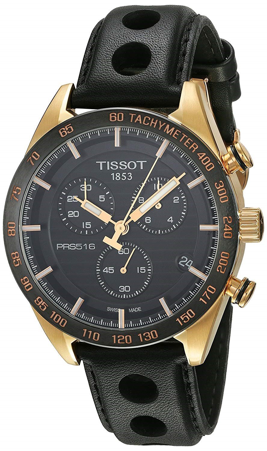 Tissot Men's T1004173605100 T-Sport PRS 516 Chronograph Black Leather Watch