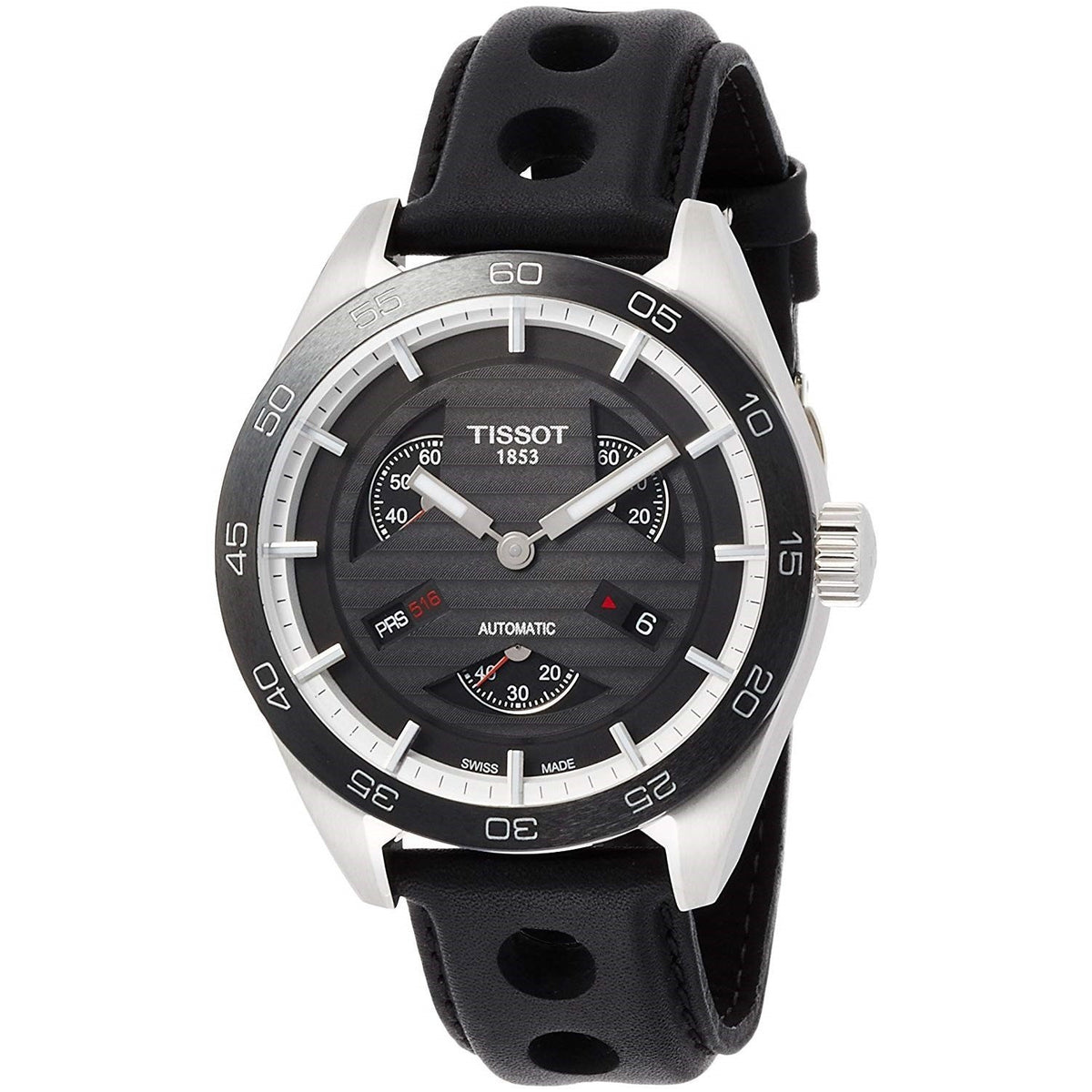Tissot Men's T1004281605100 PRS 516 Chronograph Automatic Black Leather Watch