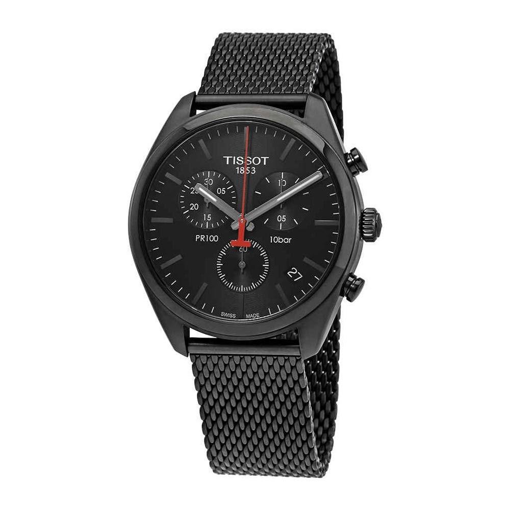 Tissot Men's T1014173305100 PR 100 Chronograph Black Stainless Steel Watch