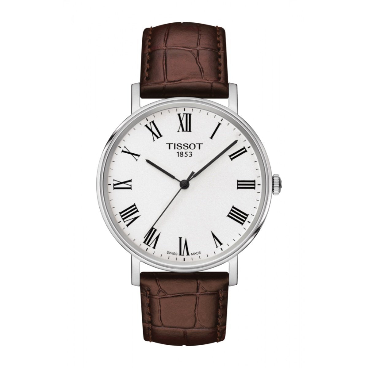 Tissot Men's T1094101603300 Everytime Brown Leather Watch