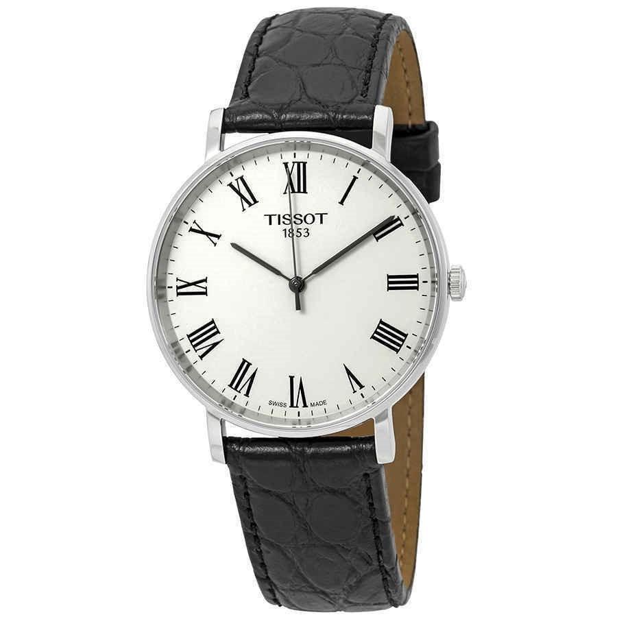 Tissot Men&#39;s T1094101603301 Everytime Black Leather Watch