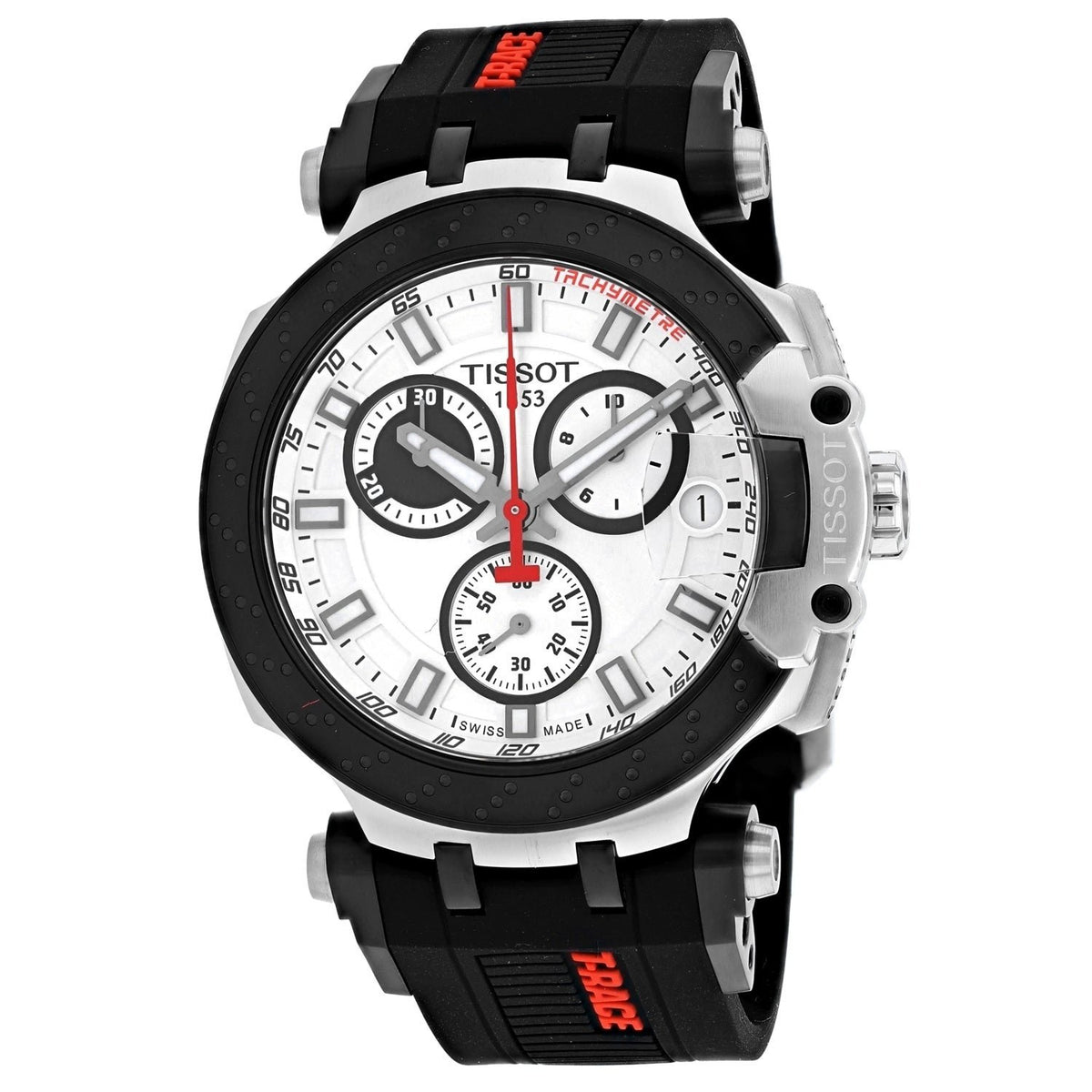 Tissot Men&#39;s T1154172701100 T-Race Chronograph Black Silicone Watch