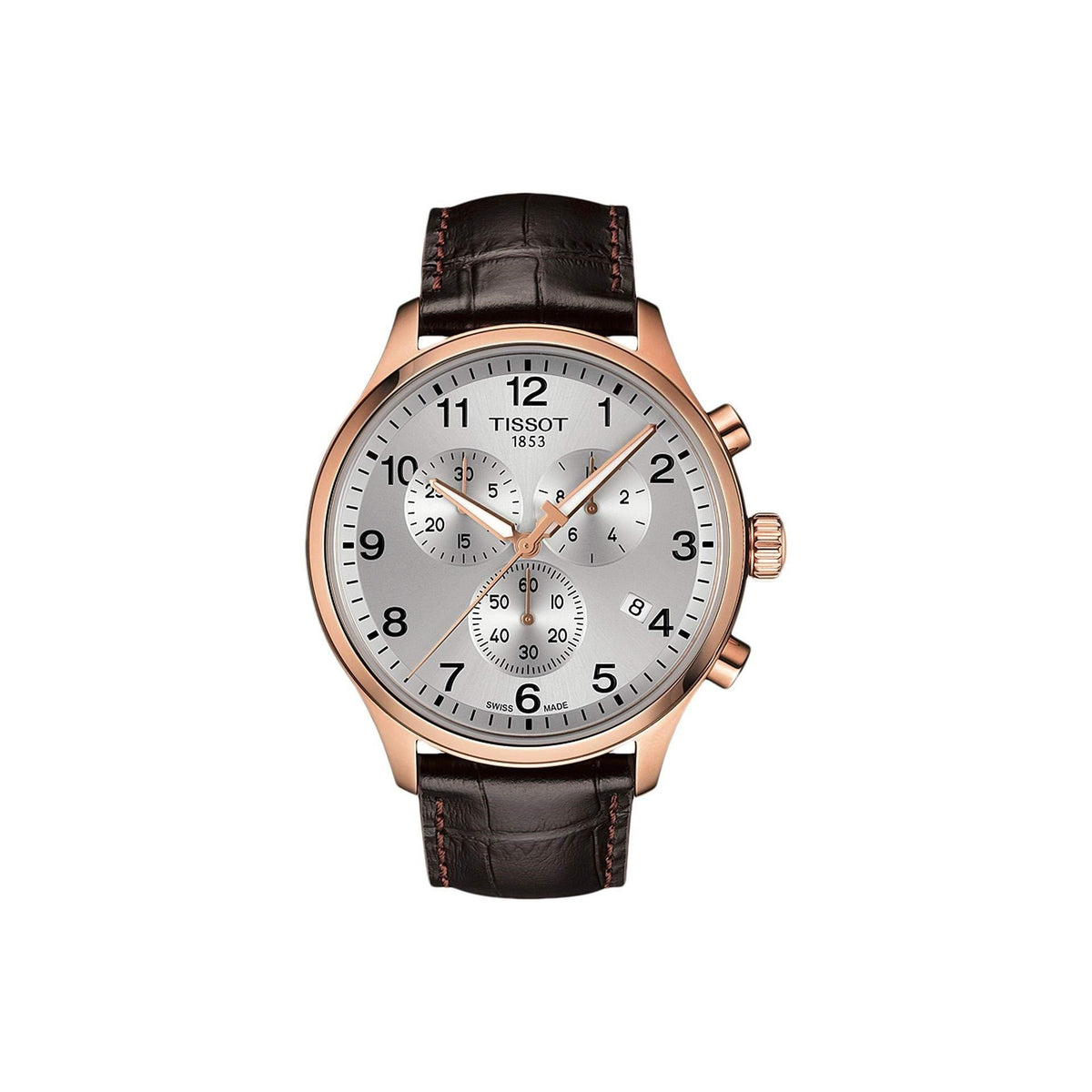Tissot Men's T1166173603700 Classic Chronograph Brown Leather Watch
