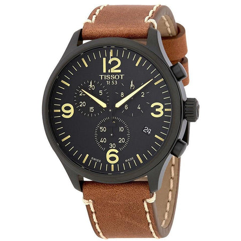 Tissot Men's T1166173605700 T-Sport XL Chronograph Brown Leather Watch