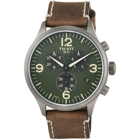 Tissot Men's T1166173609700 T-Sport Chronograph Brown Leather Watch