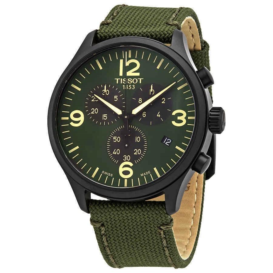 Tissot Men's T1166173709700 Chrono XL Chronograph Green Nylon Watch