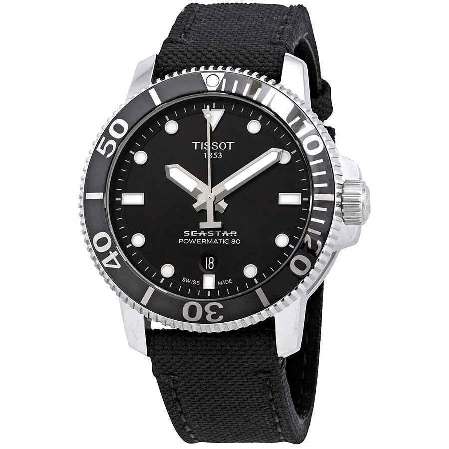 Tissot Men&#39;s T1204071705100 Seastar 1000 Black Fabric Watch